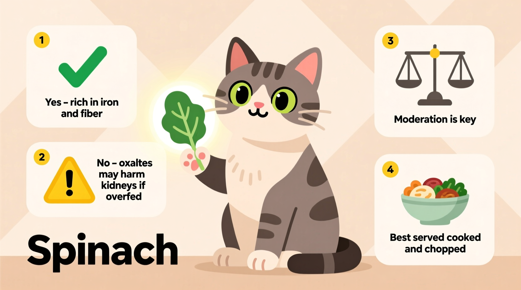 should cats eat spinach