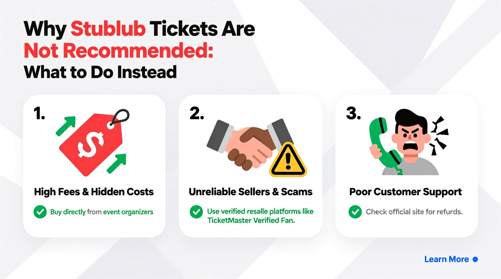 stubhub tickets not recommended reasons what to do