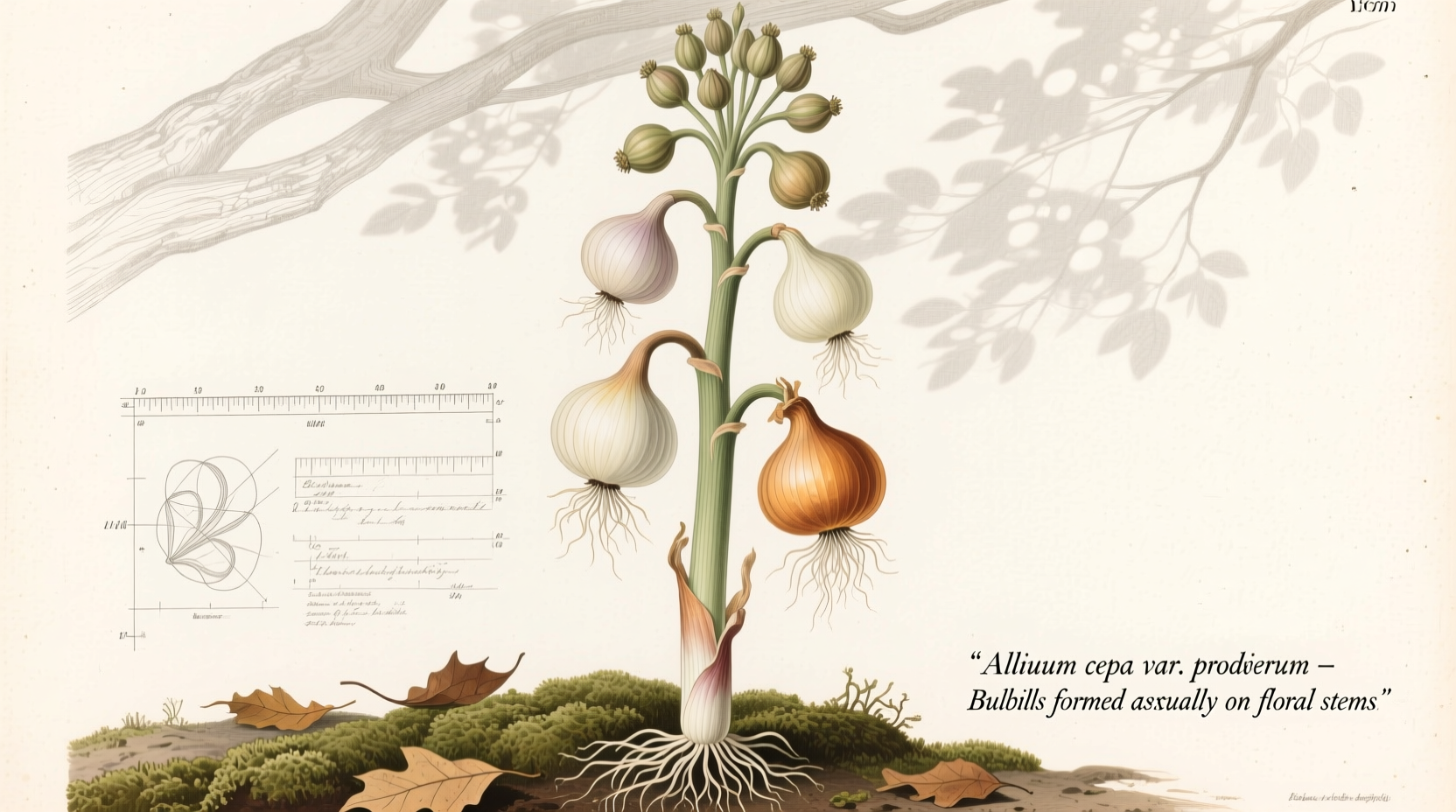 Tree onion plant with aerial bulblets