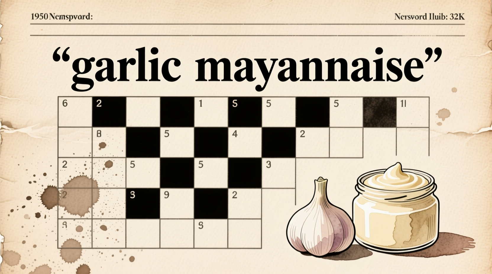 Crossword Answer: Garlic Mayonnaise is AIOLI (5 Letters)