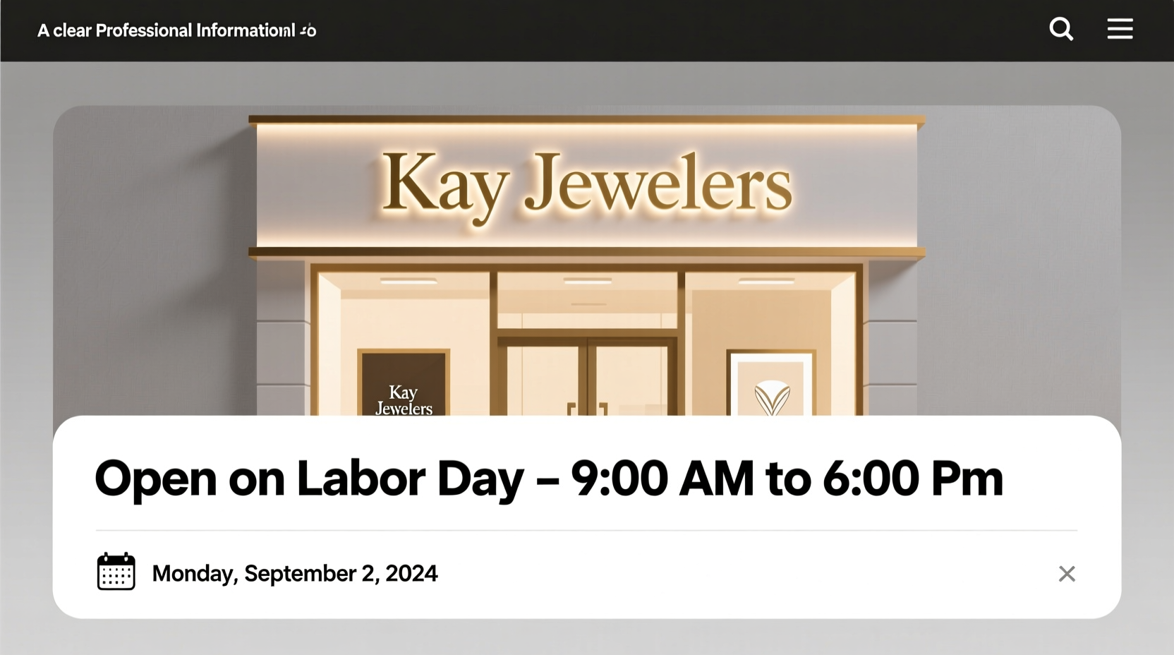 is kay jewelers open on labor day