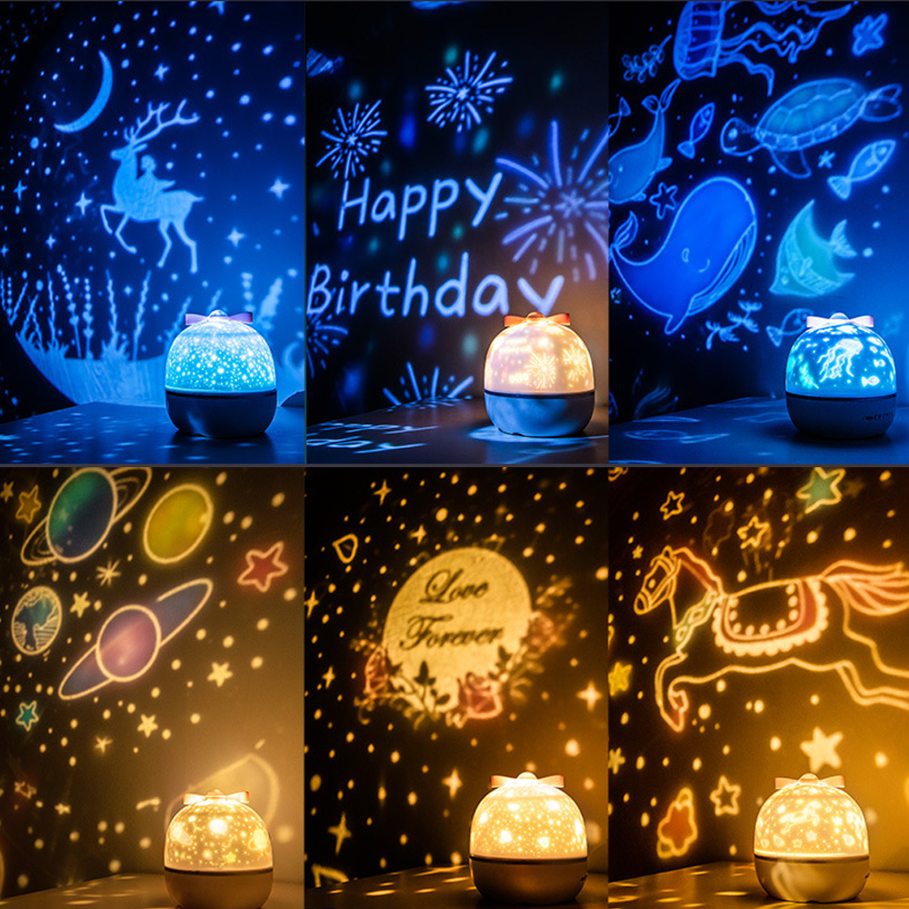 星空投影仪夜灯星系星光投影仪灯圣诞星球卡通图案led投影灯儿童