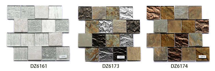 Wall Decoration Glass Mix Natural Stone Mosaic Tile 300*300mm