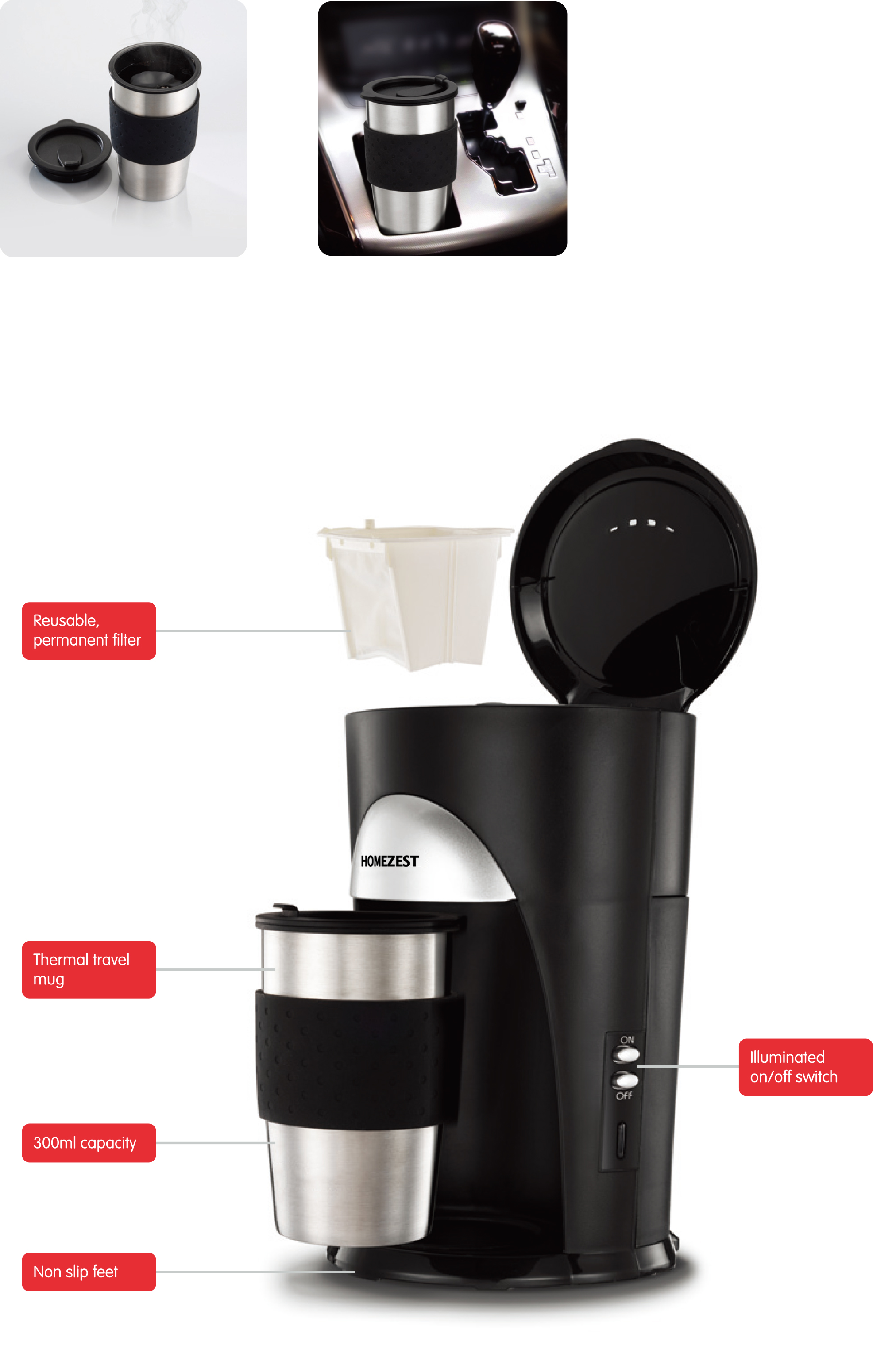 CM-901 0.3l Single Cup / Single Serve Coffee Makers Portable Automatic 3