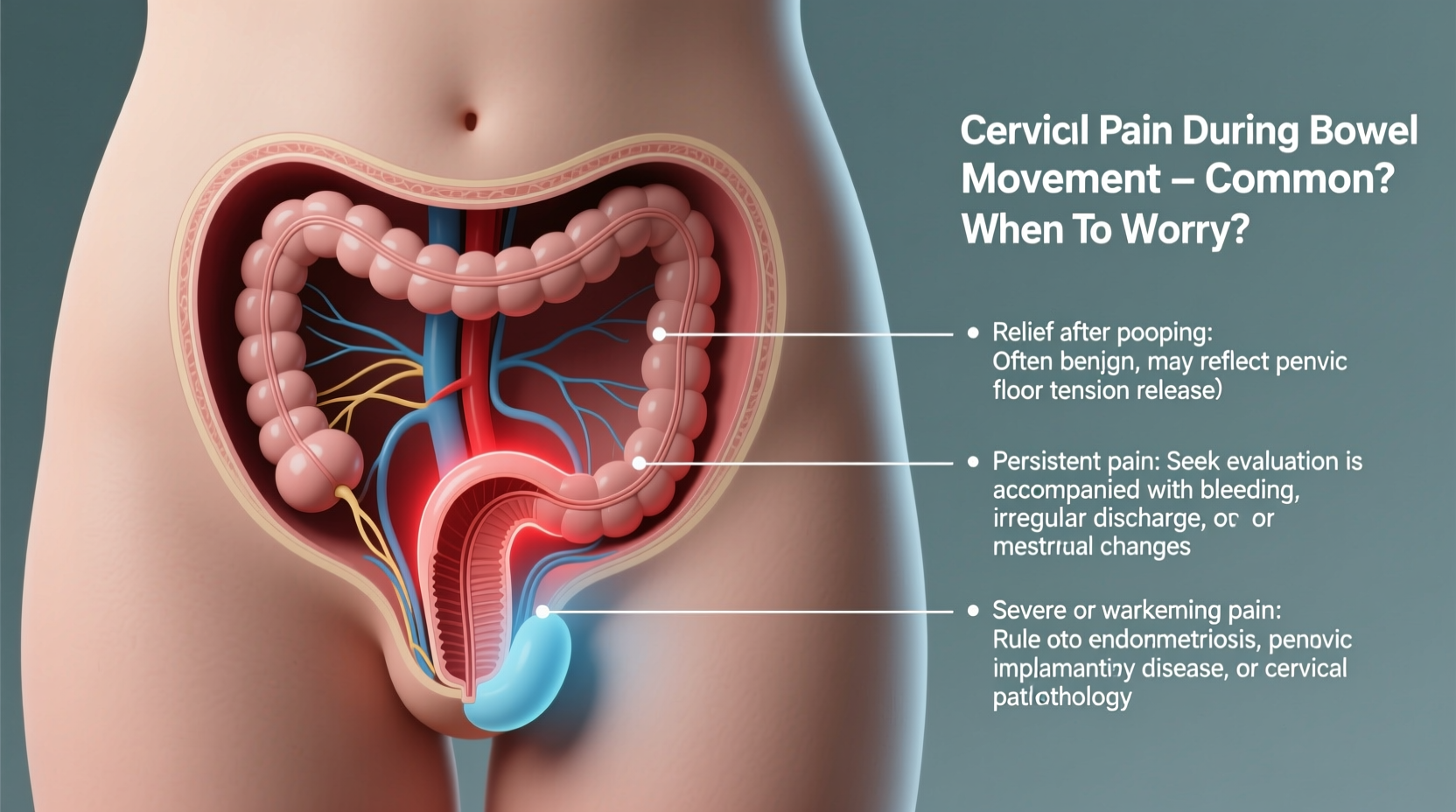 cervix pain when pooping causes relief and when to worry