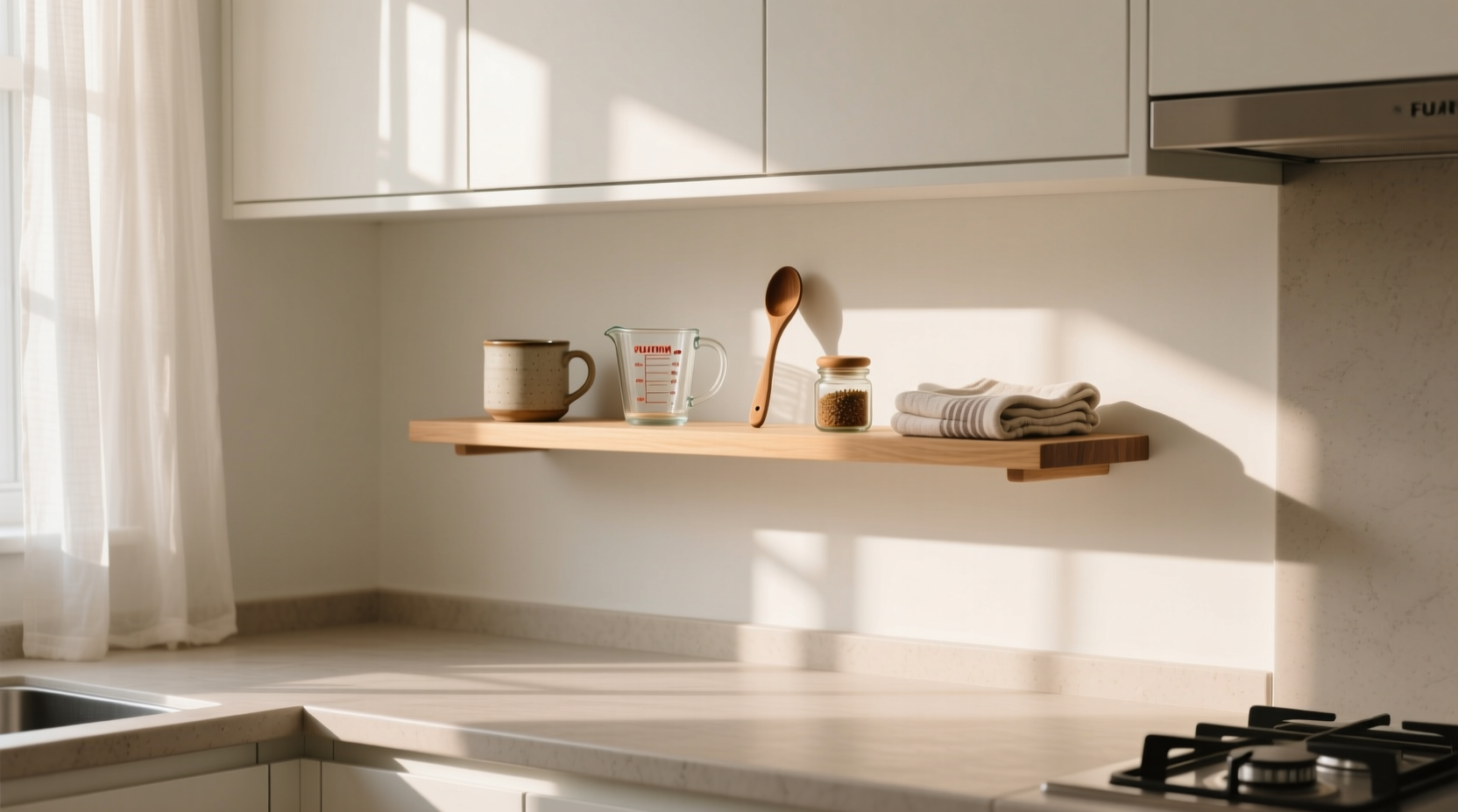 declutter your kitchen with the one shelf method