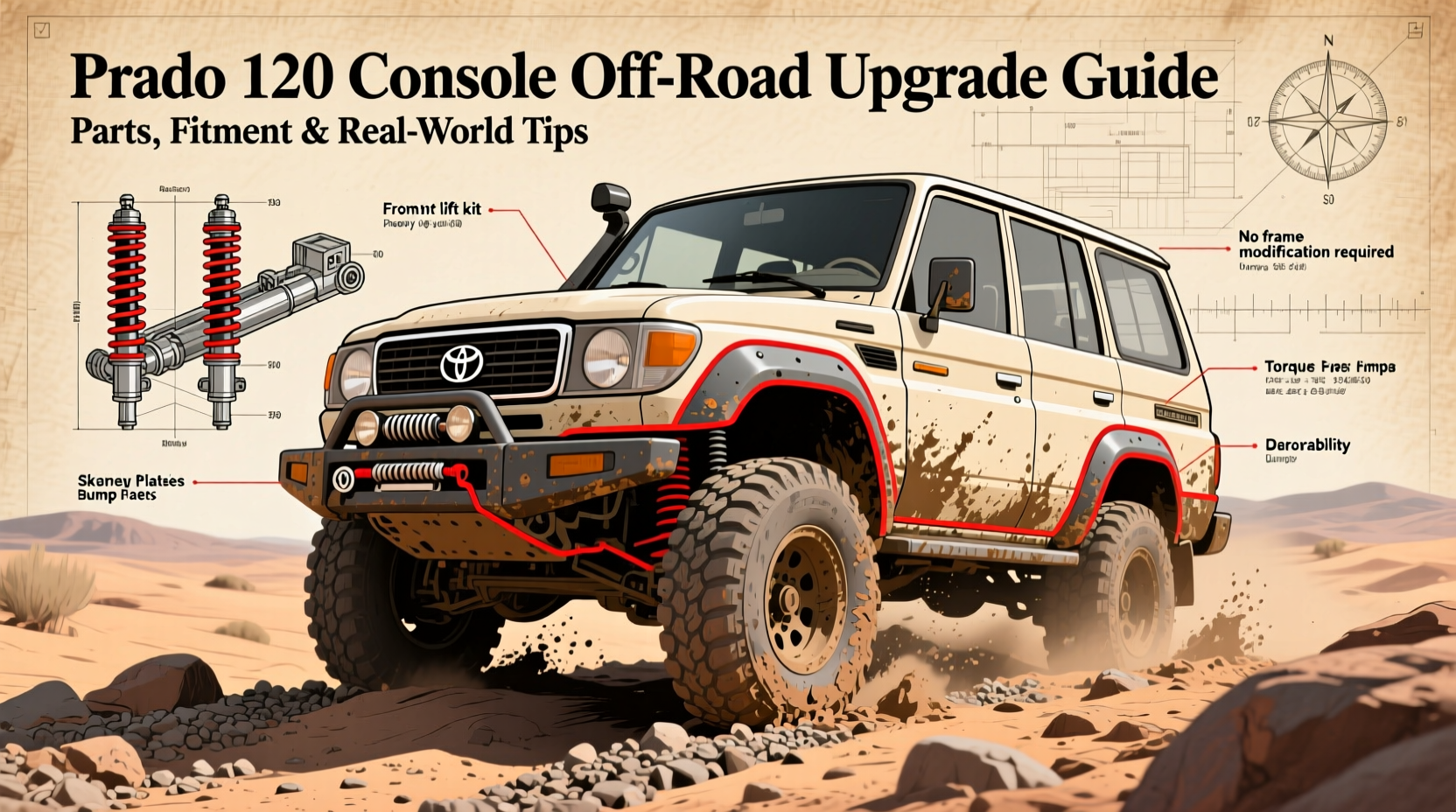 prado 120 console offroad upgrade