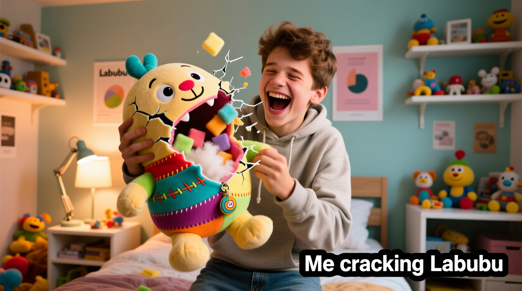 me cracking labubu