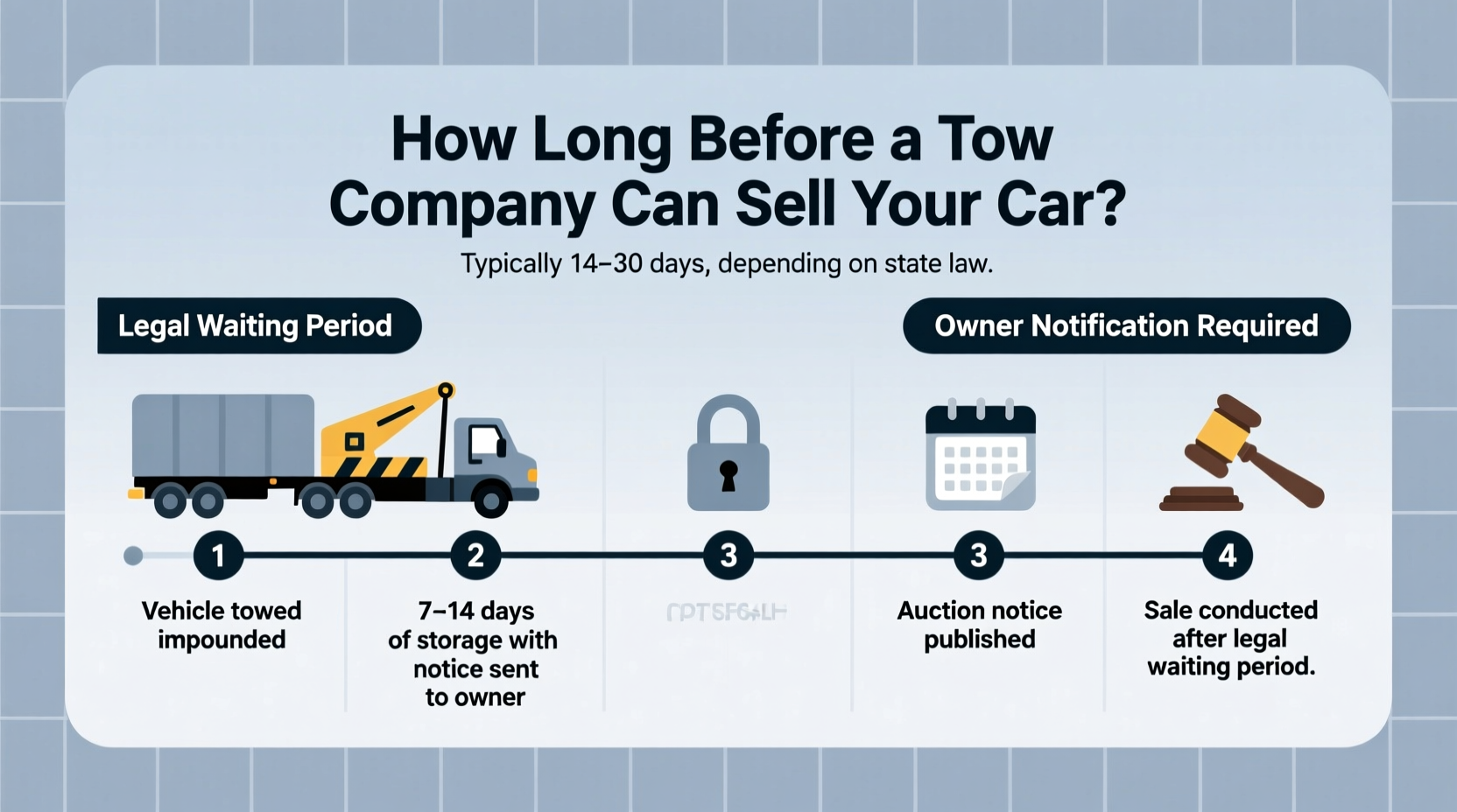 how long before a tow company can sell your car