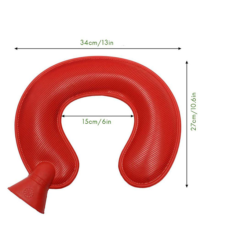 hot sell u shape bs rubber neck hot water bag with cover plush warm hot water bottle travel