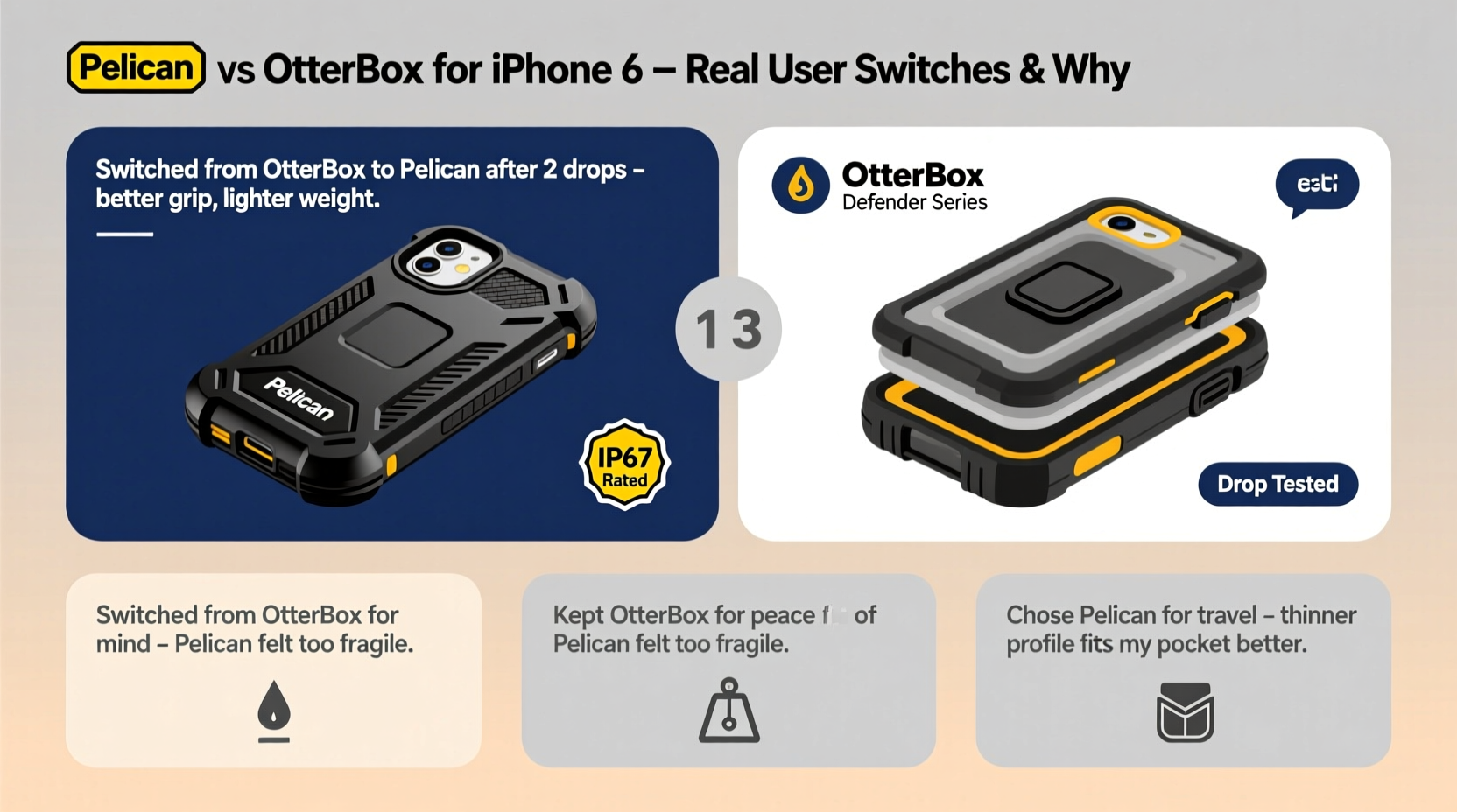 pelican vs otterbox for iphone 6 did anyone actually switch and why
