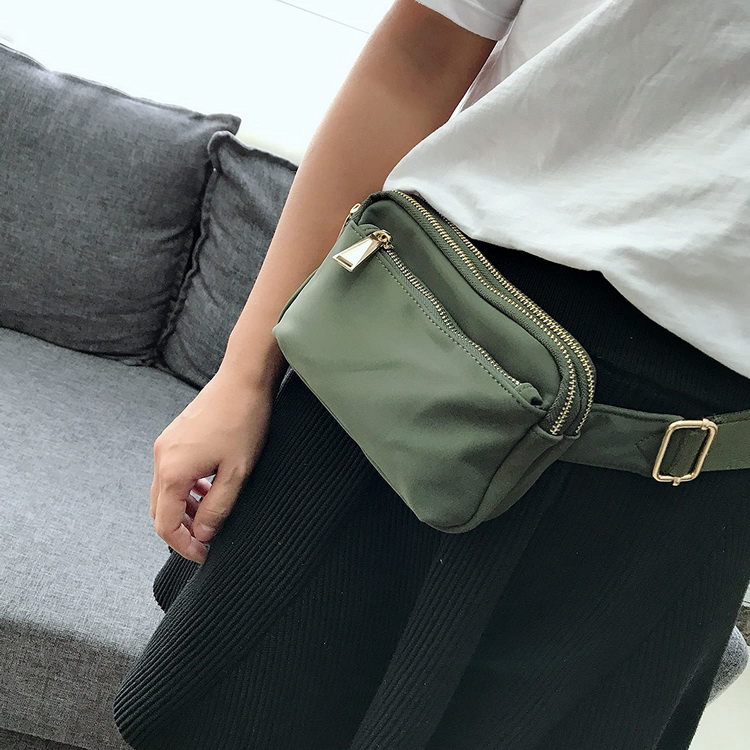 Sac banane en nylon de haute qualit&eacute; avec plusieurs poches sac banane vert en gros