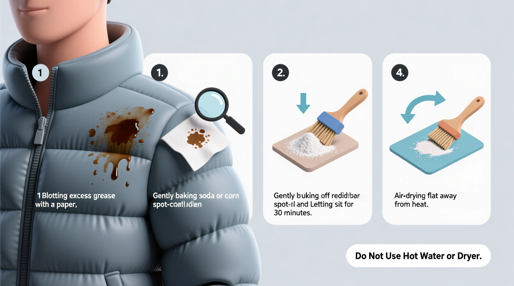 effective methods to remove grease stains from your puffer jacket without damage