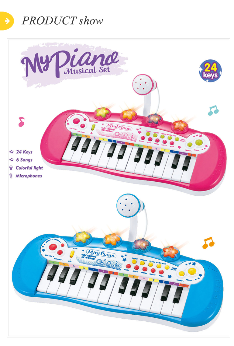 子供たちは24キー楽器マイク電子音楽キーボードピアノおもちゃを