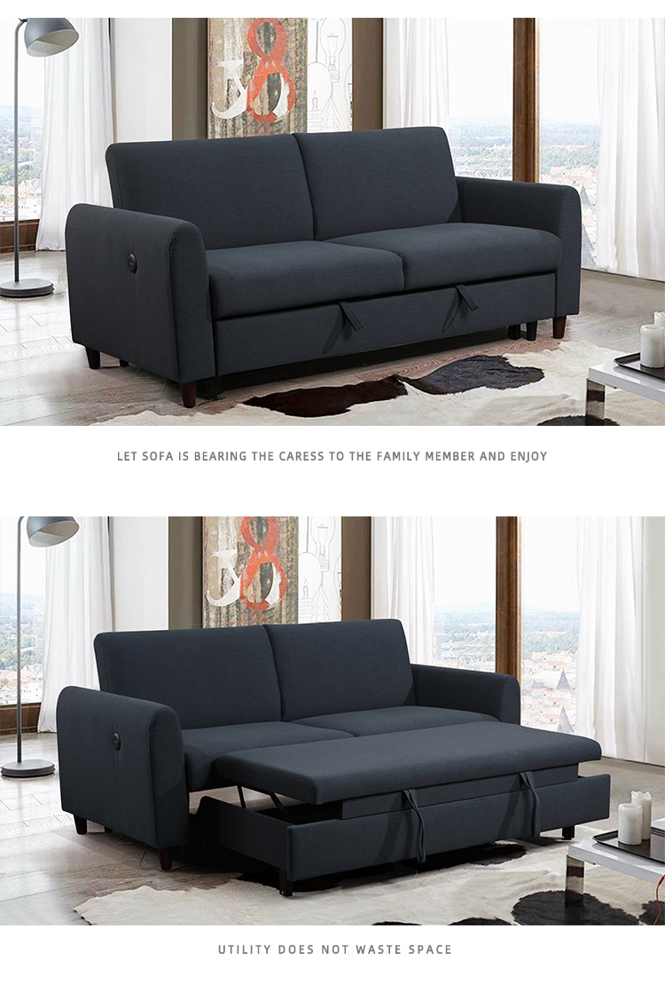 Comfortable Folding Living Room Sofa Bed Room Furniture Modern Solid Wooden Frame Livingroom Home Furniture American Style
