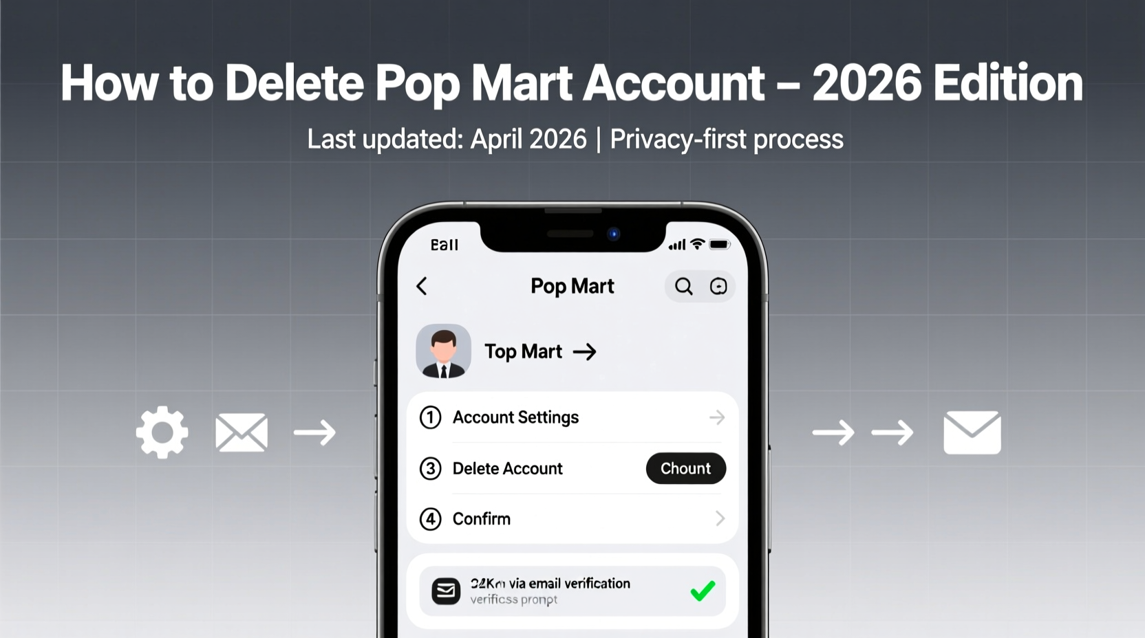 how to delete pop mart account
