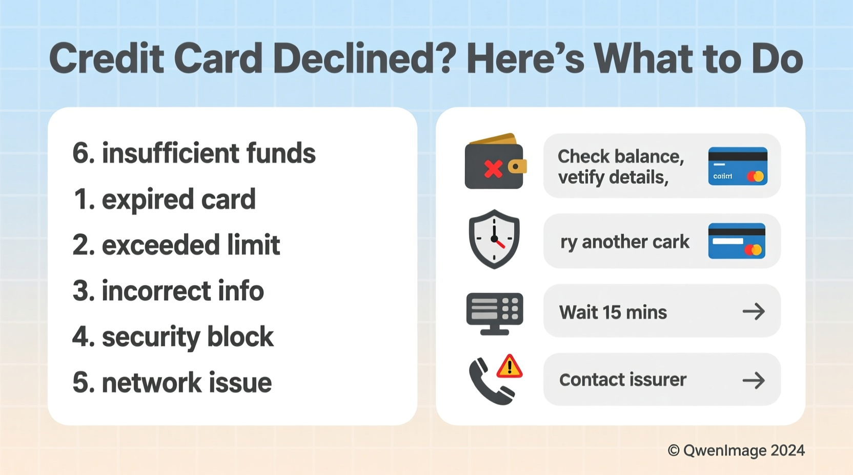 credit card declined common reasons what to do