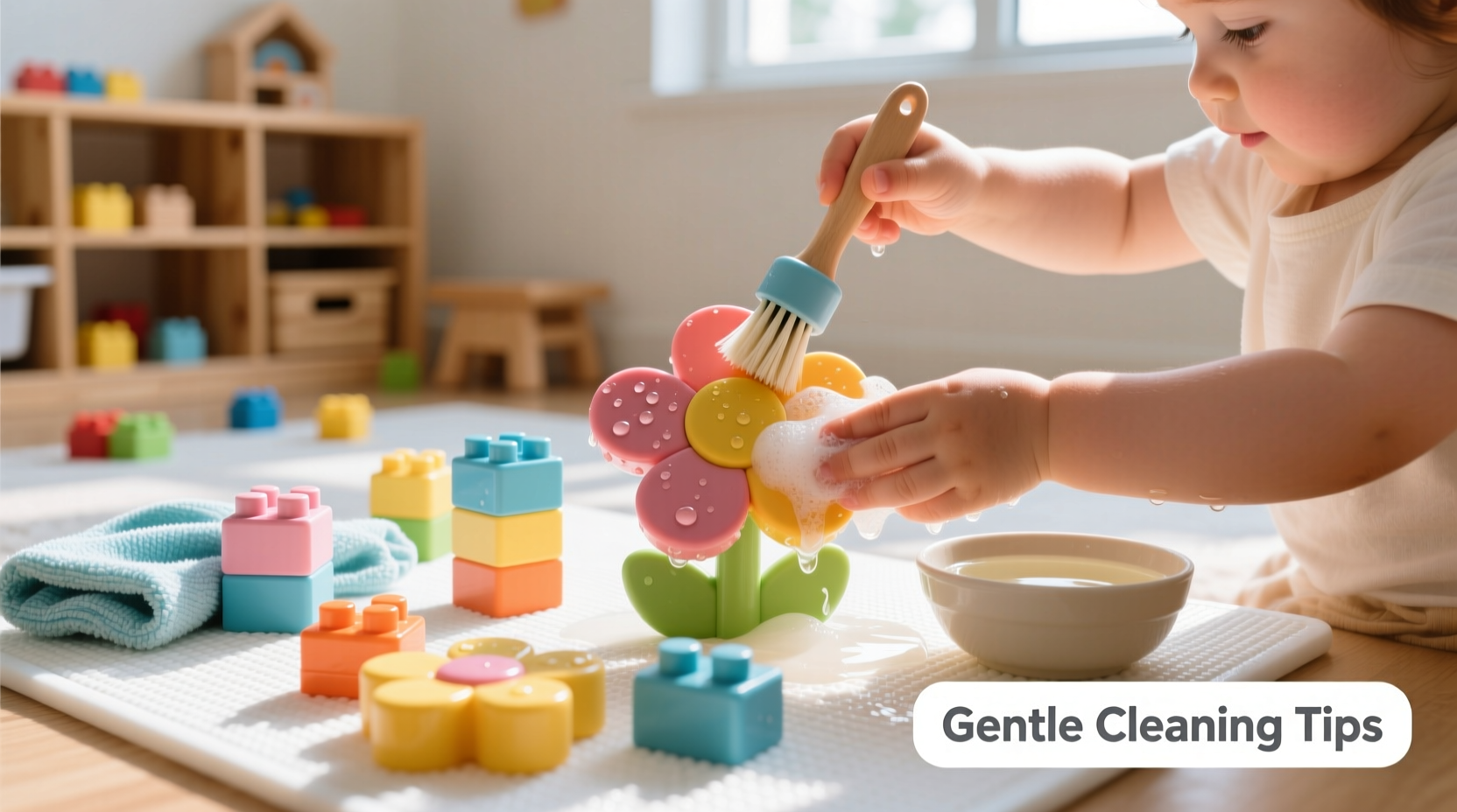 effective and gentle techniques to clean flower building block toys for lasting play