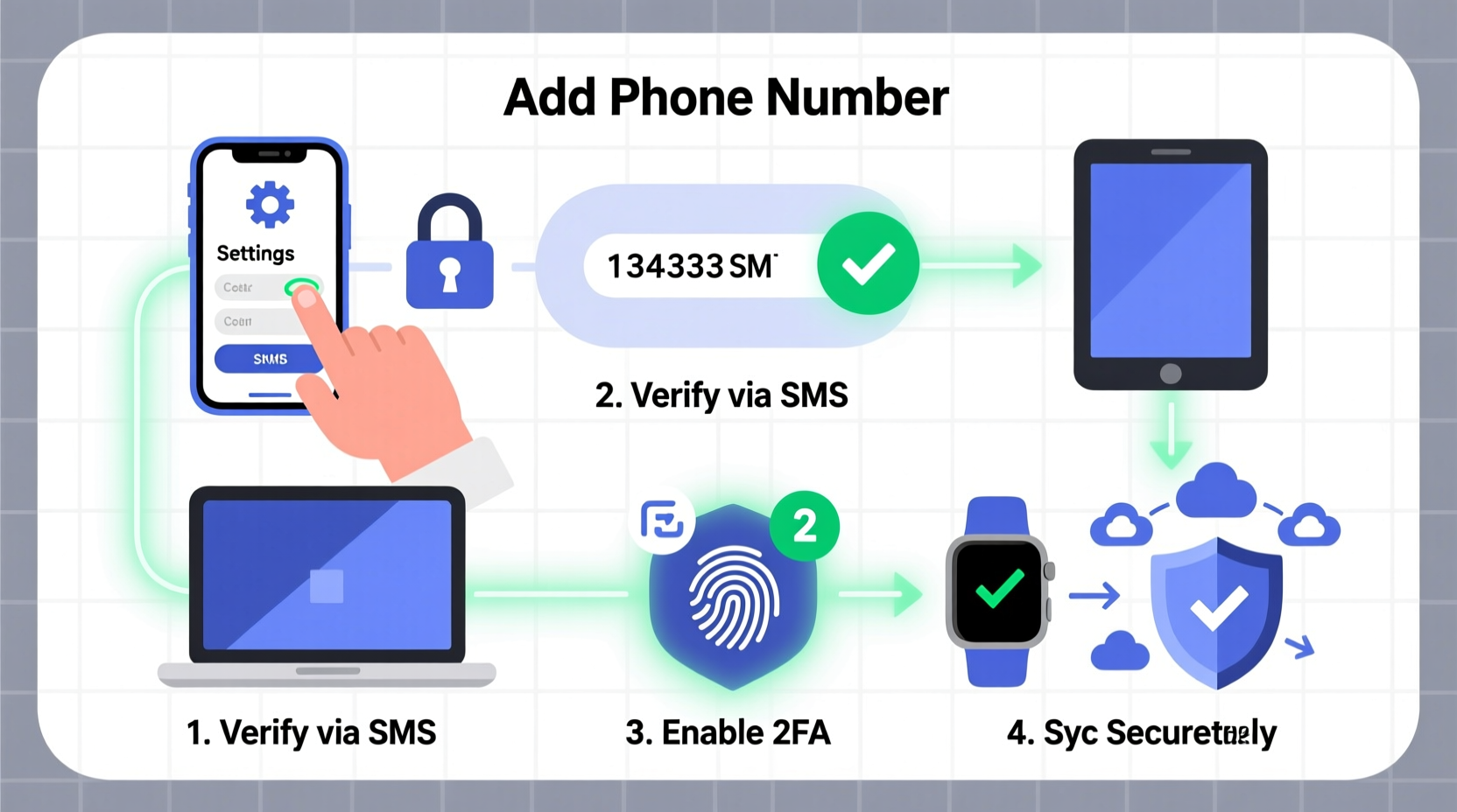 a step by step guide to adding your phone number securely across devices and accounts