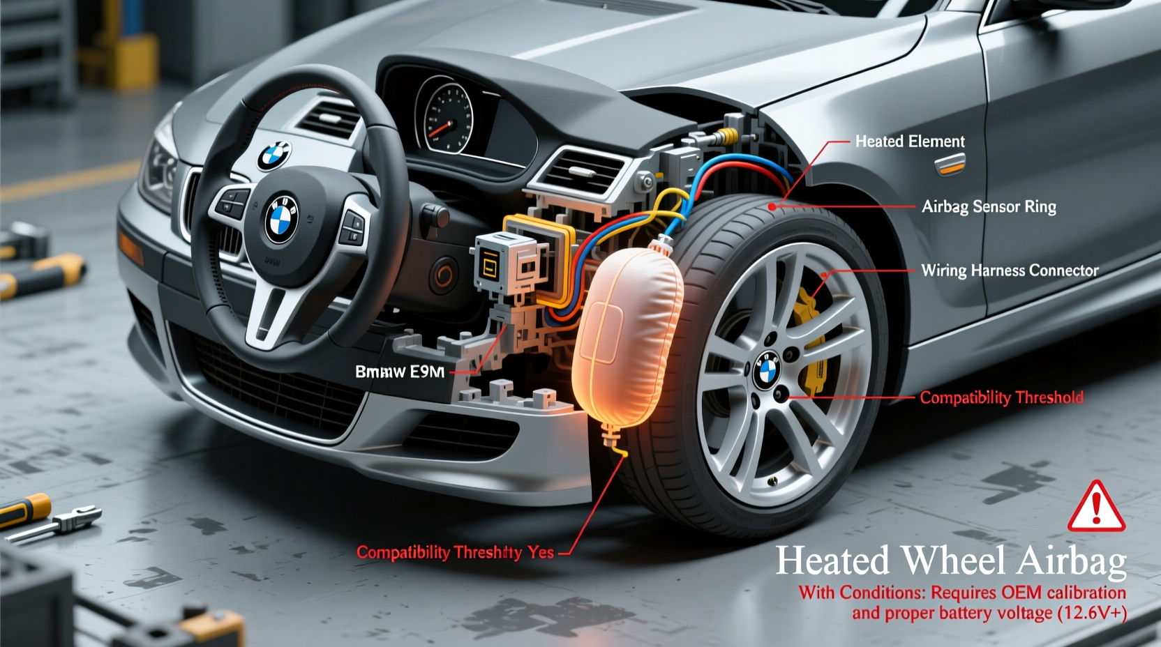 e90 heated wheel airbag compatibility
