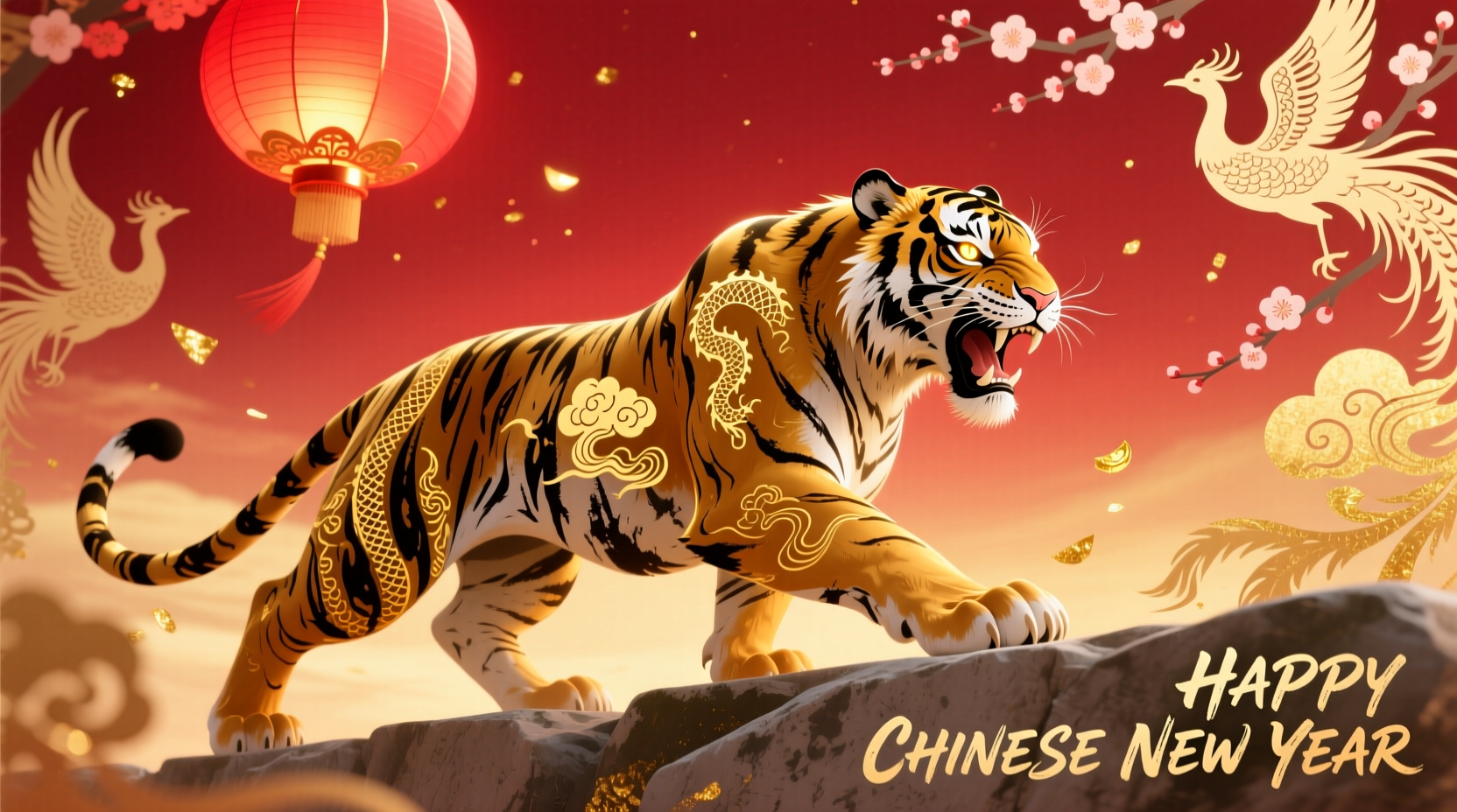 how to draw a tiger chinese new year