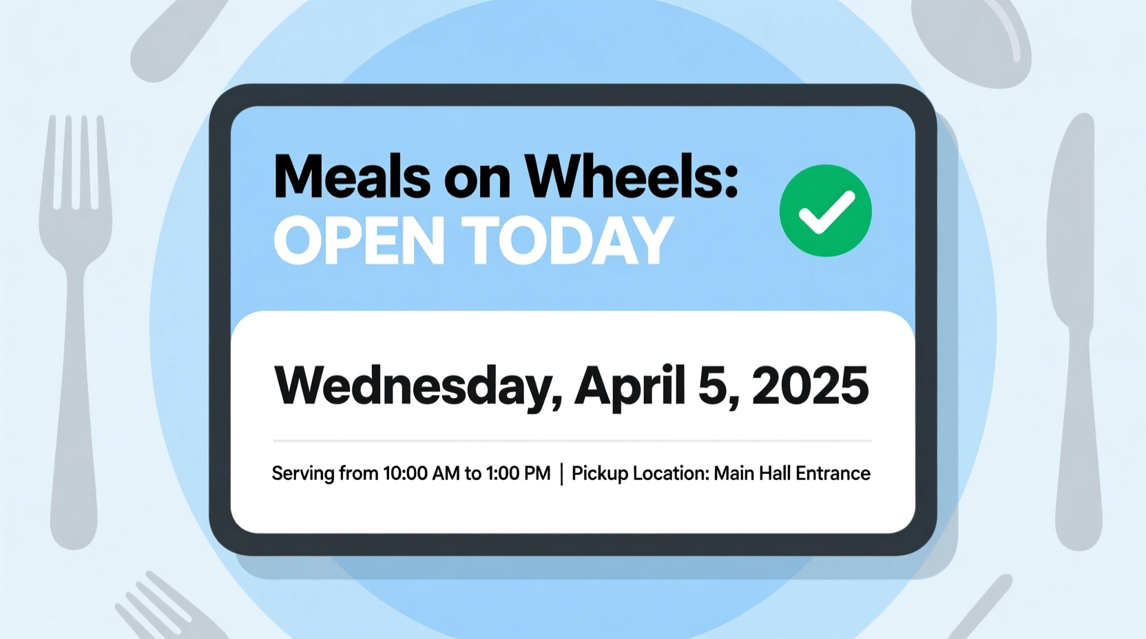 is meals on wheels open today