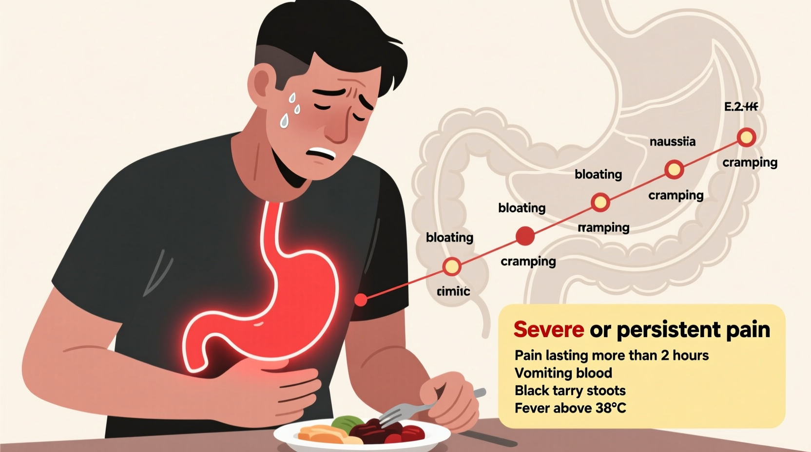 stomach pains after eating causes when to seek help