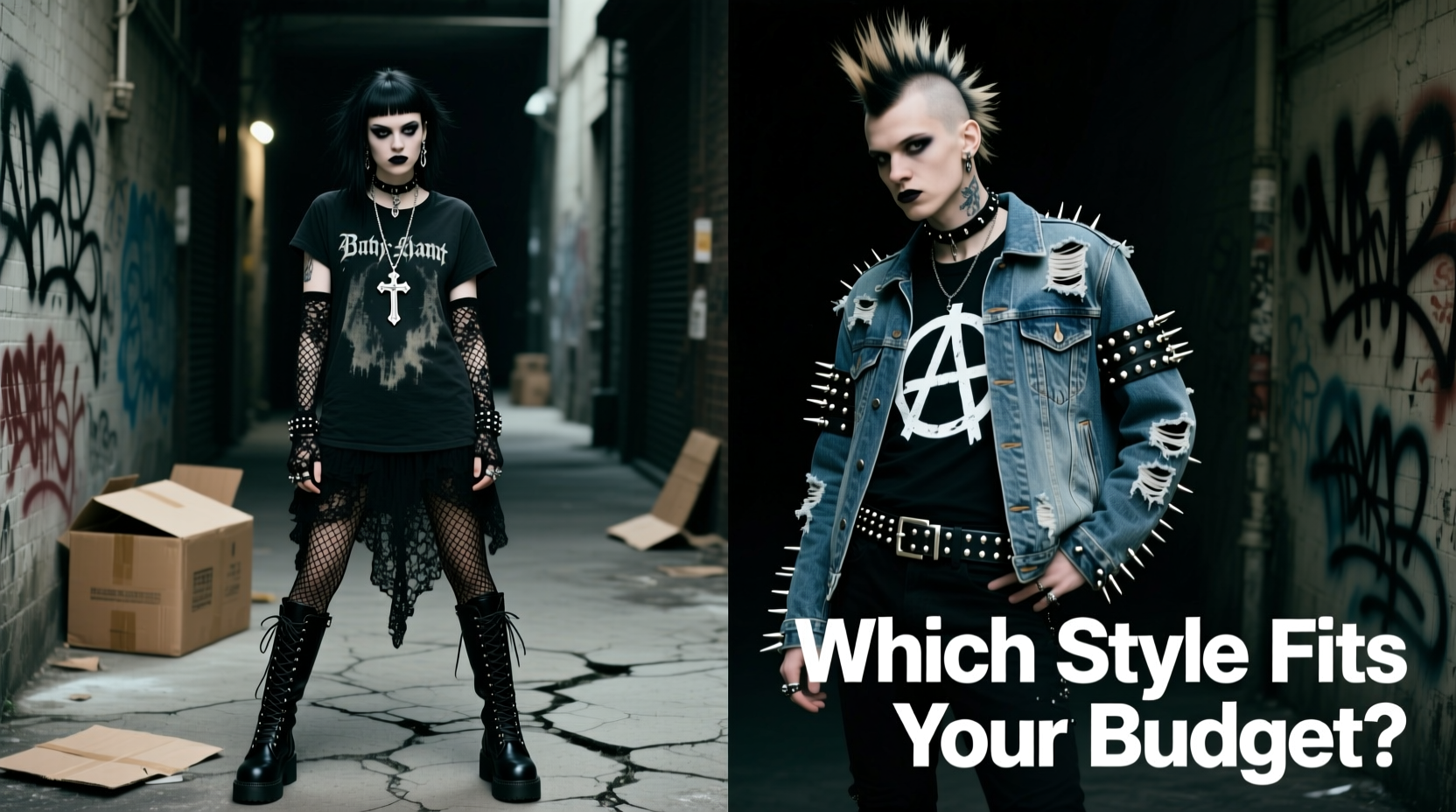 goth vs punk which style should i pick if im on a budget