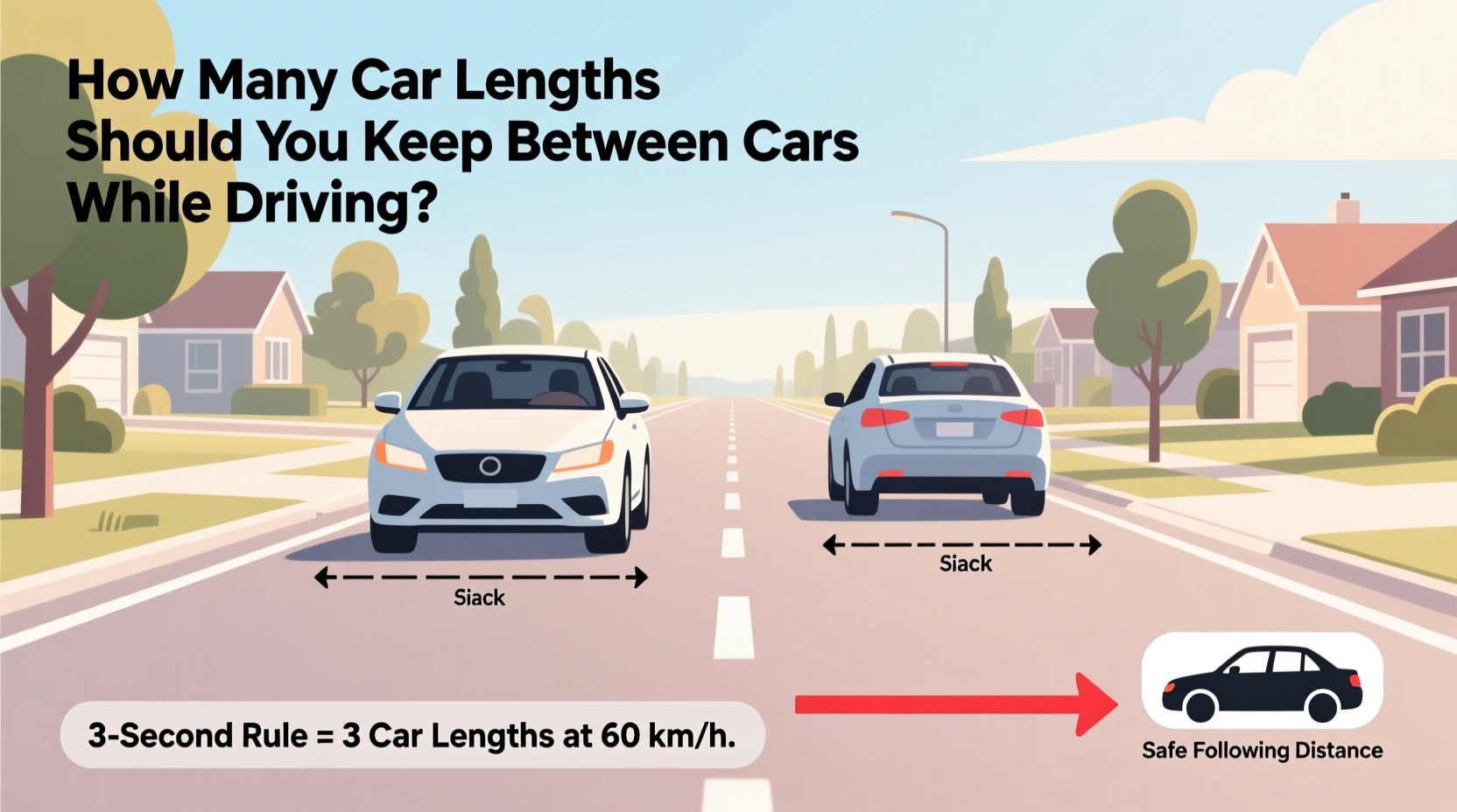 how many car lengths between cars when driving
