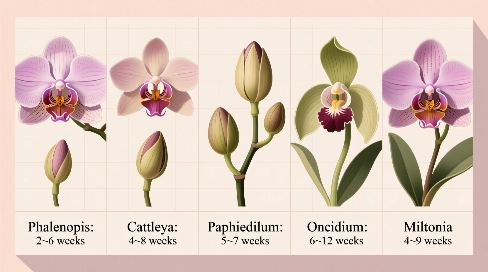 how long does it take orchid buds to bloom