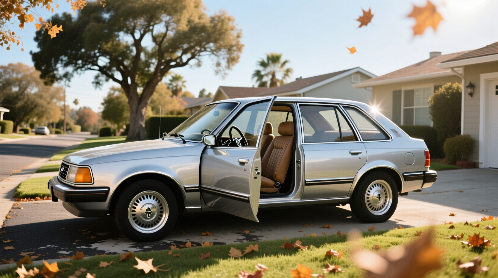 Side profile of 1986 Ford EXP hatchback