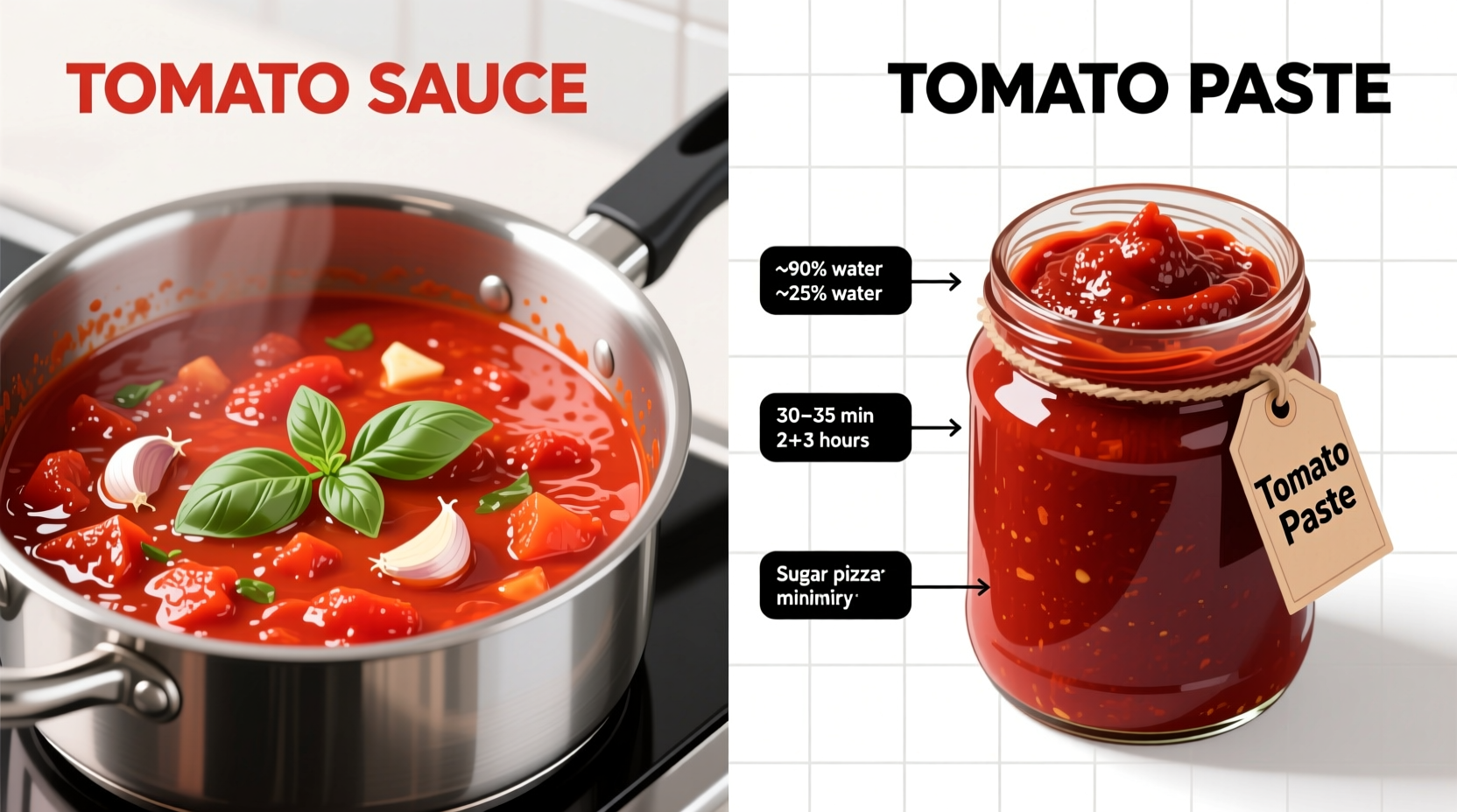 difference between tomato sauce and tomato paste