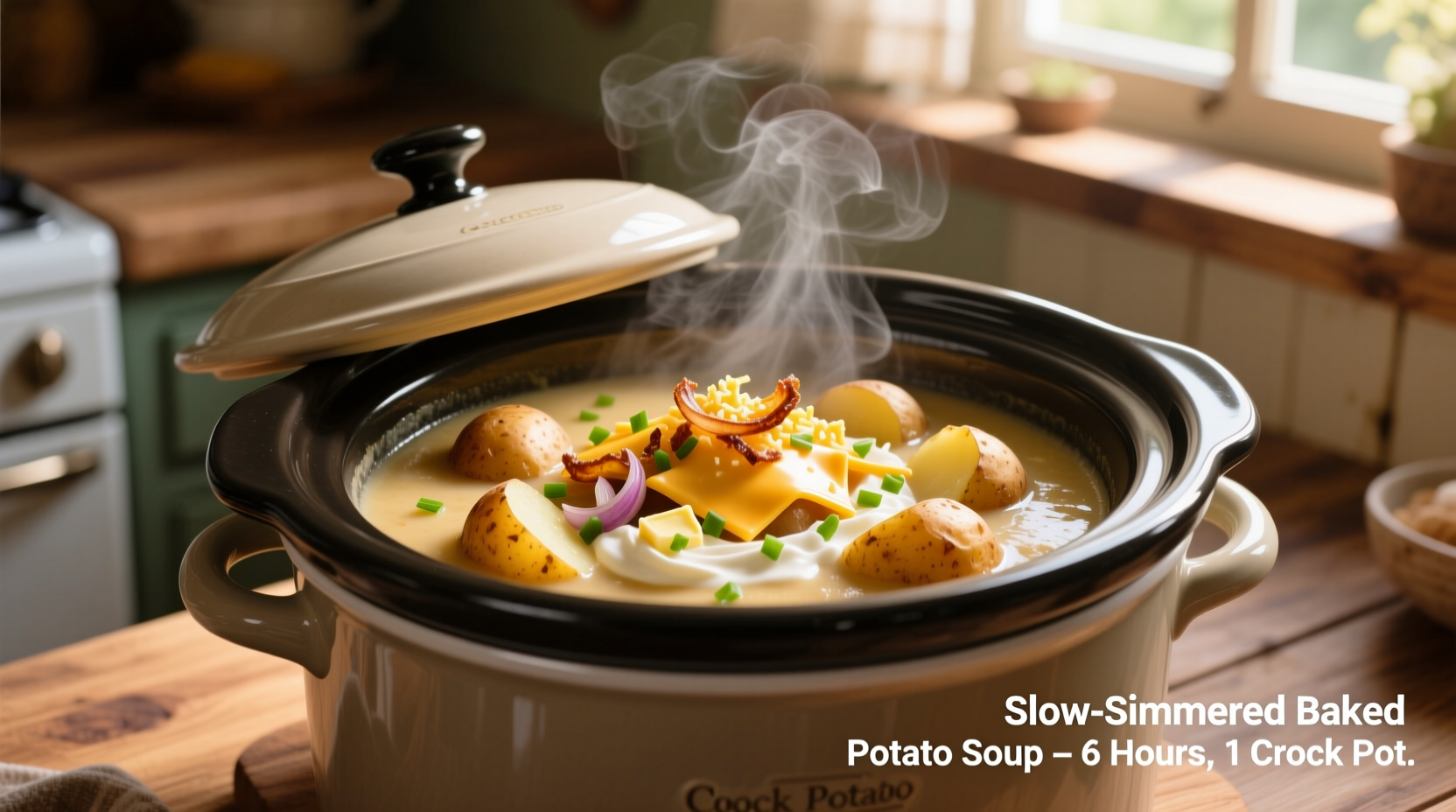 Perfect Crock Pot Baked Potato Soup Recipe (Ready in 4 Hours)