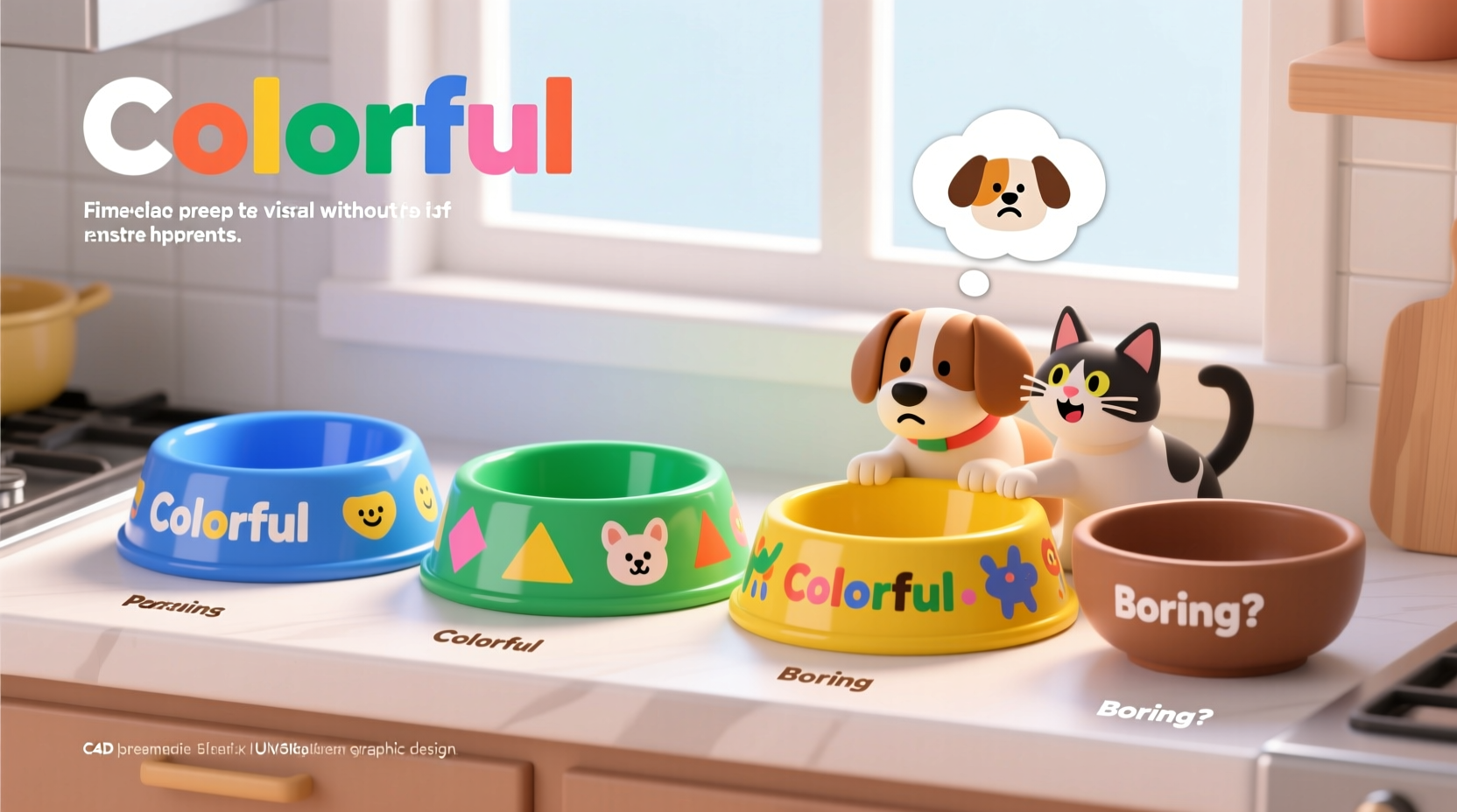 are colorful pet bowls really better for pets or is brown just boring