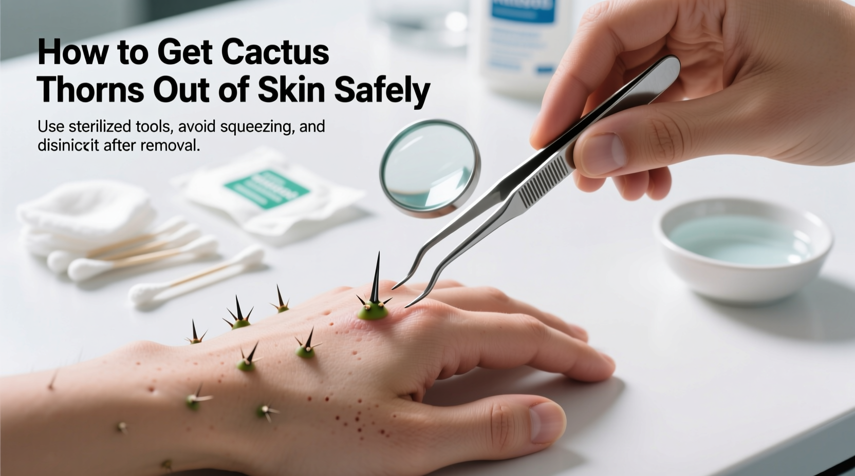 how to get cactus thorns out of skin