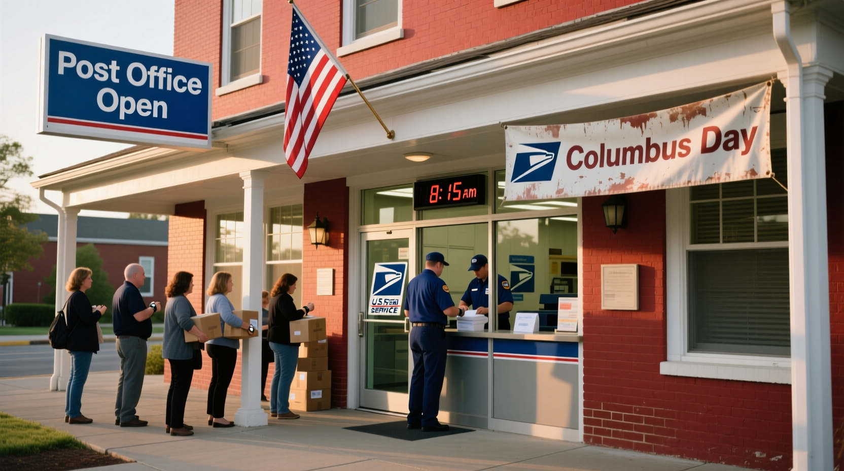 is us post office open on columbus day