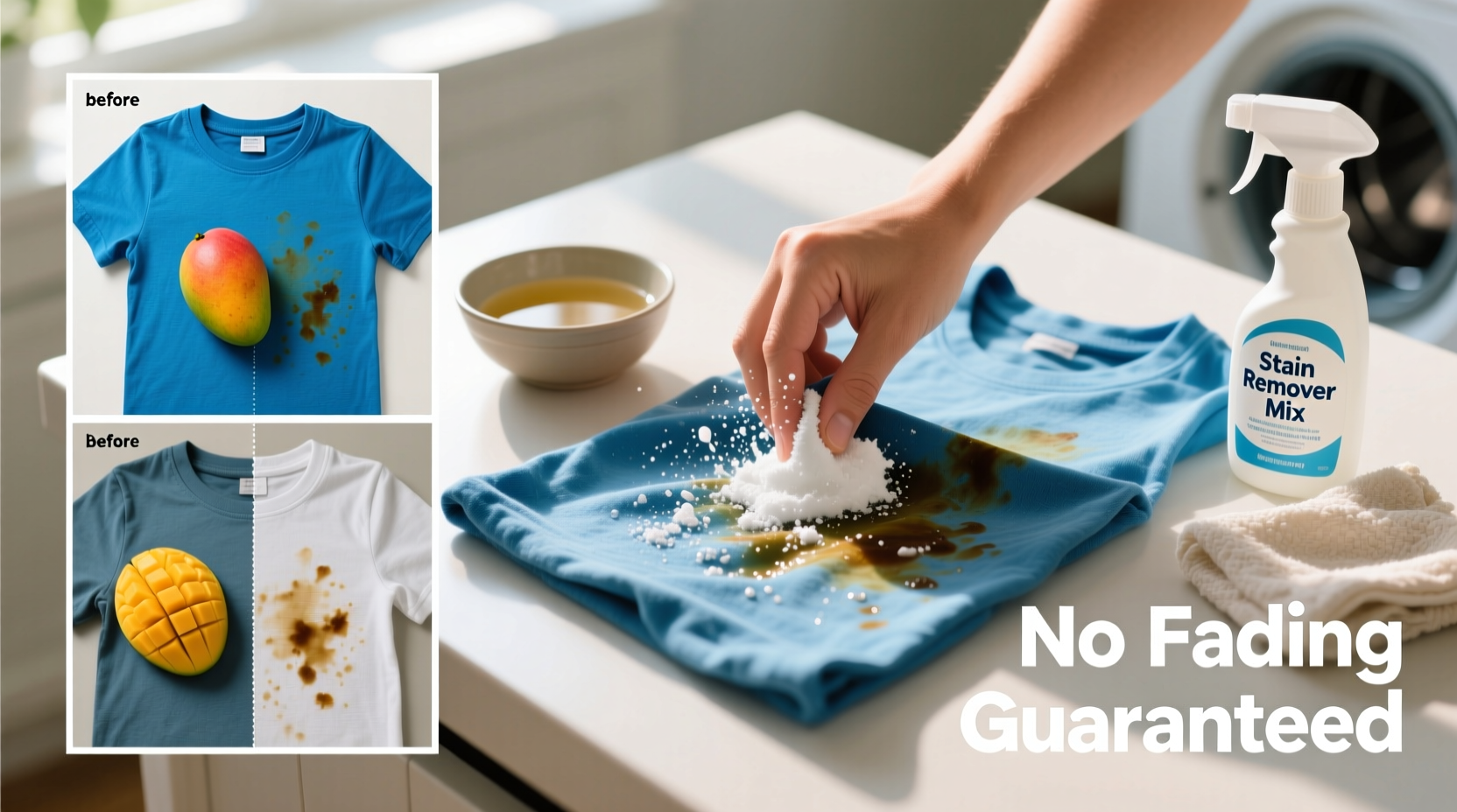 effective methods to remove mango stains from colored clothes without fading