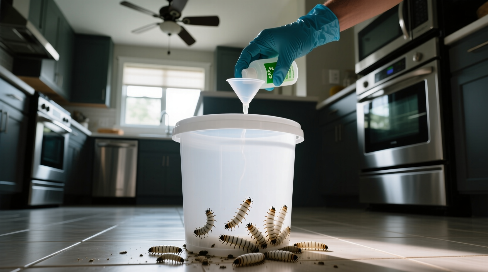 how to get rid of maggots in trash can