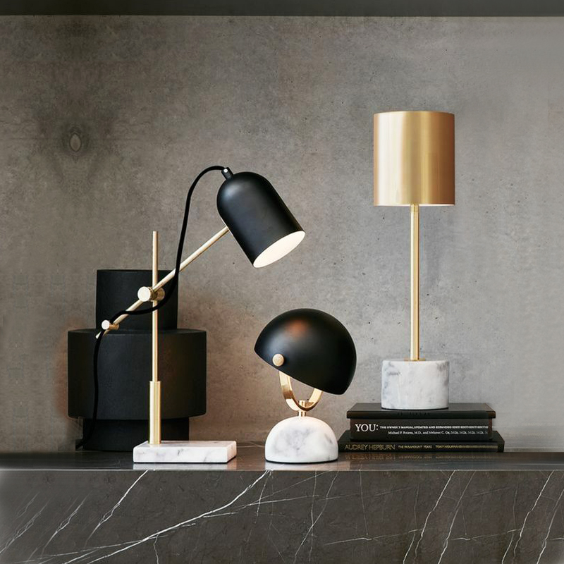 Nordic style personalized desk lamp modern minimalist marble base living room hotel apartment table lamp