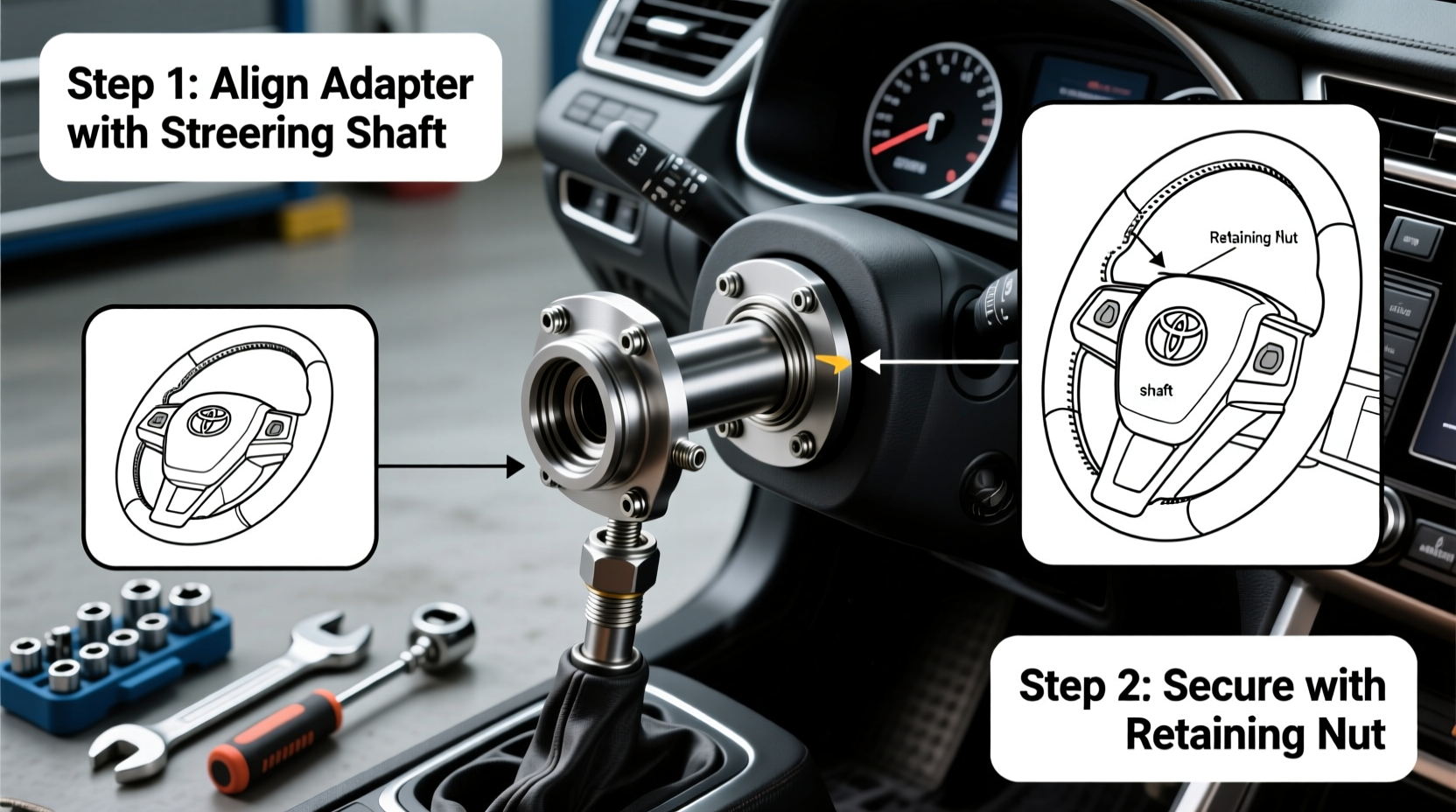 install steering wheel tree camry