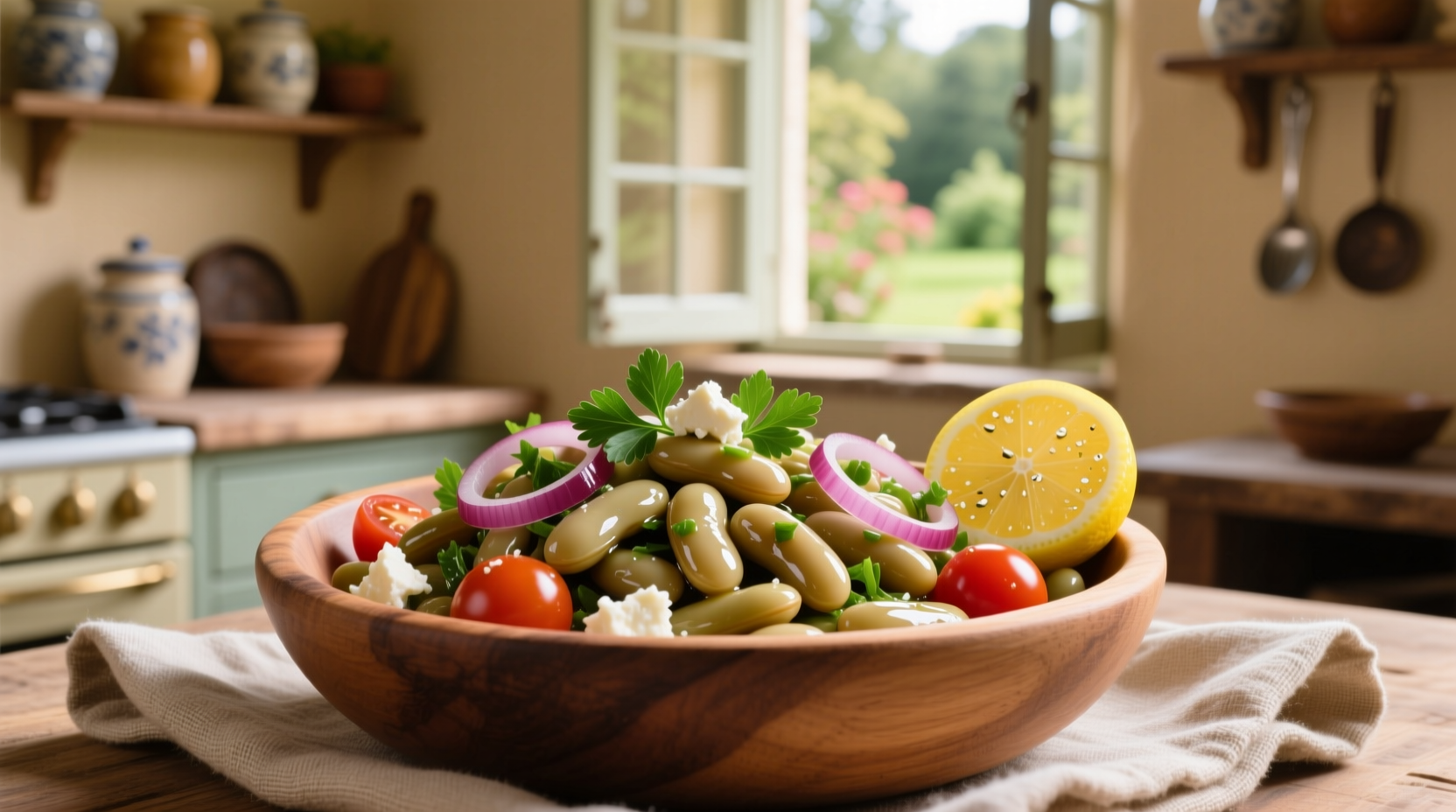 marinated butter bean salad