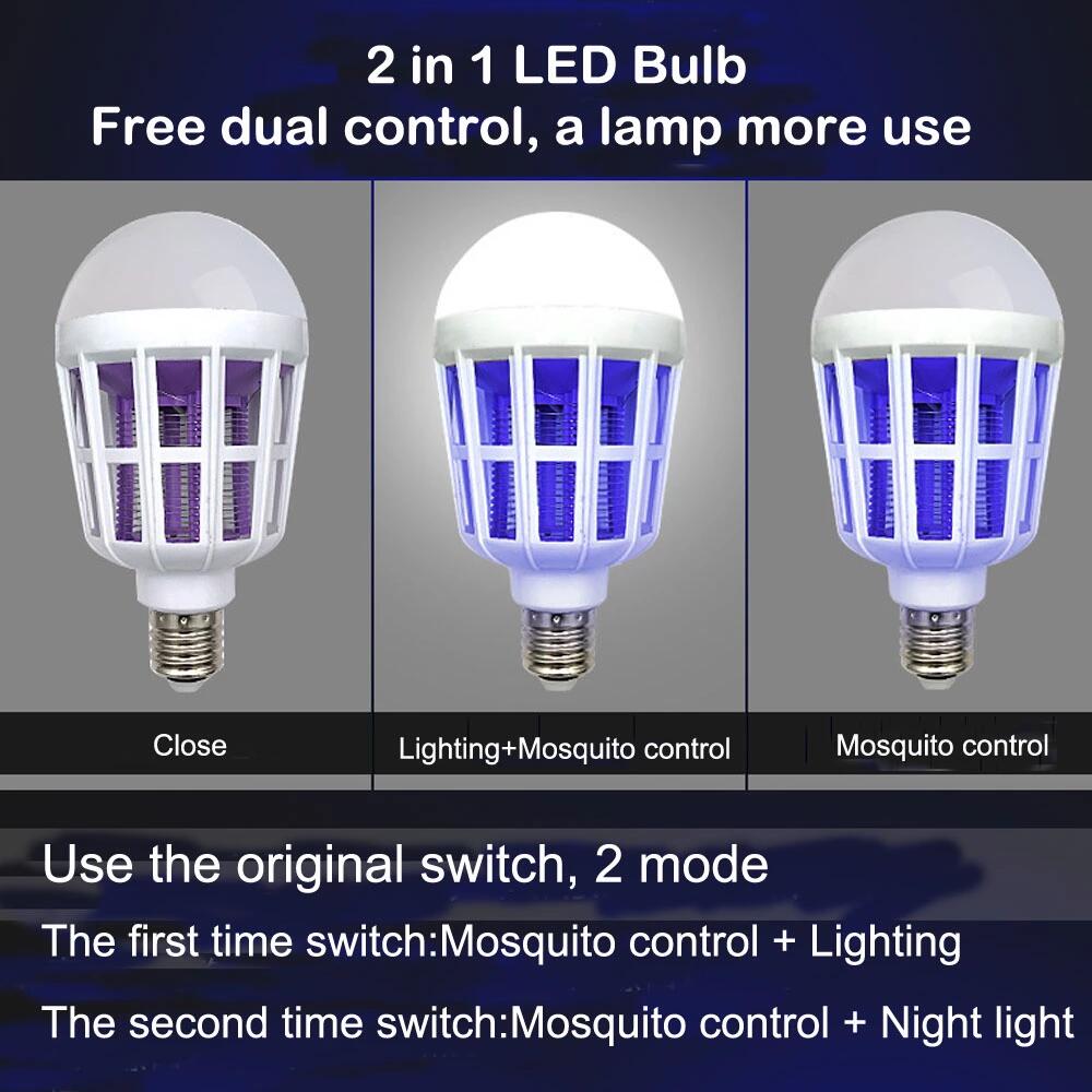 Led Bulb Mosquito Killer Uv Lamp 2 In 1 Nightlight 15W 220v
