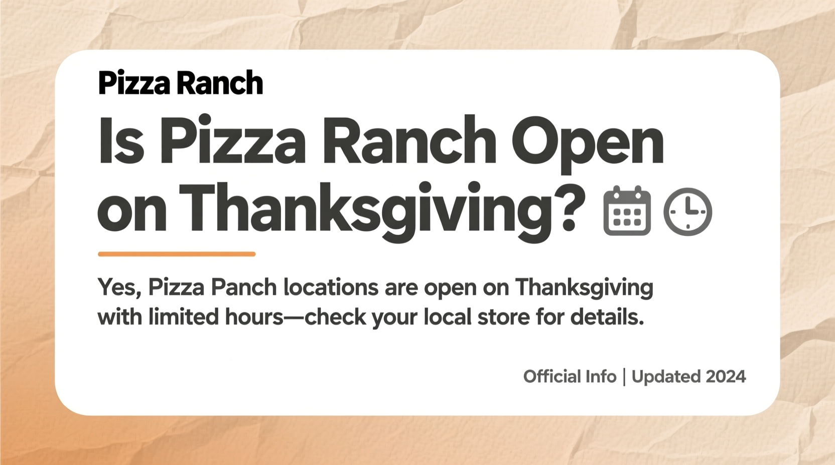 is pizza ranch open on thanksgiving