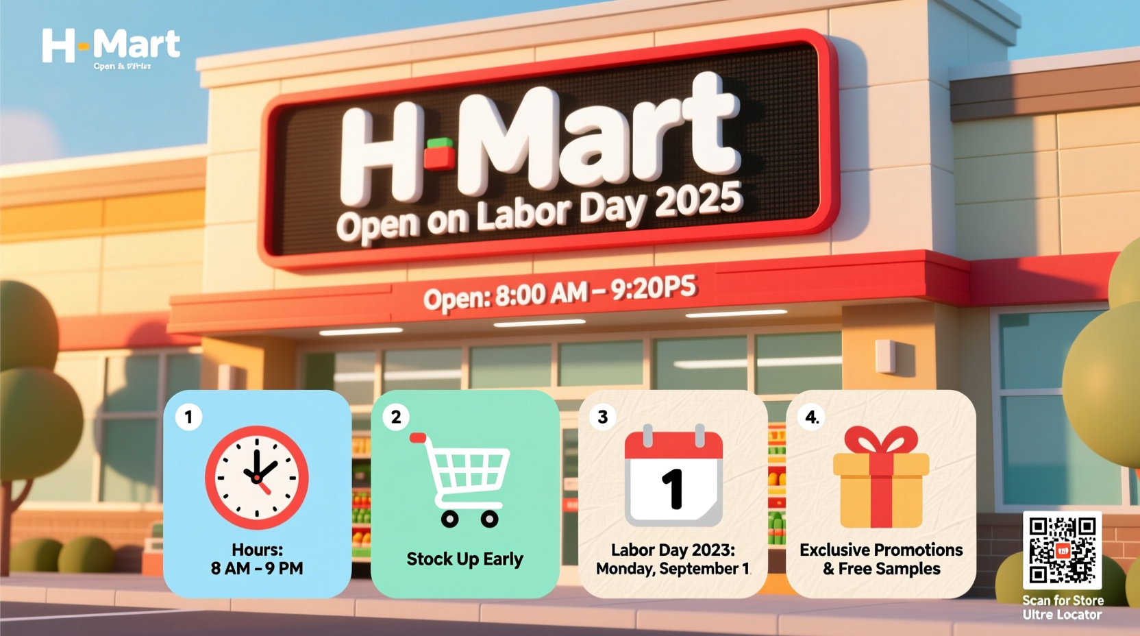 is h mart open on labor day