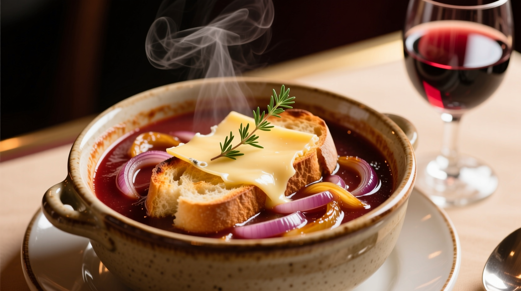 French Onion Soup with Red Wine: Tradition vs. Modern Twist