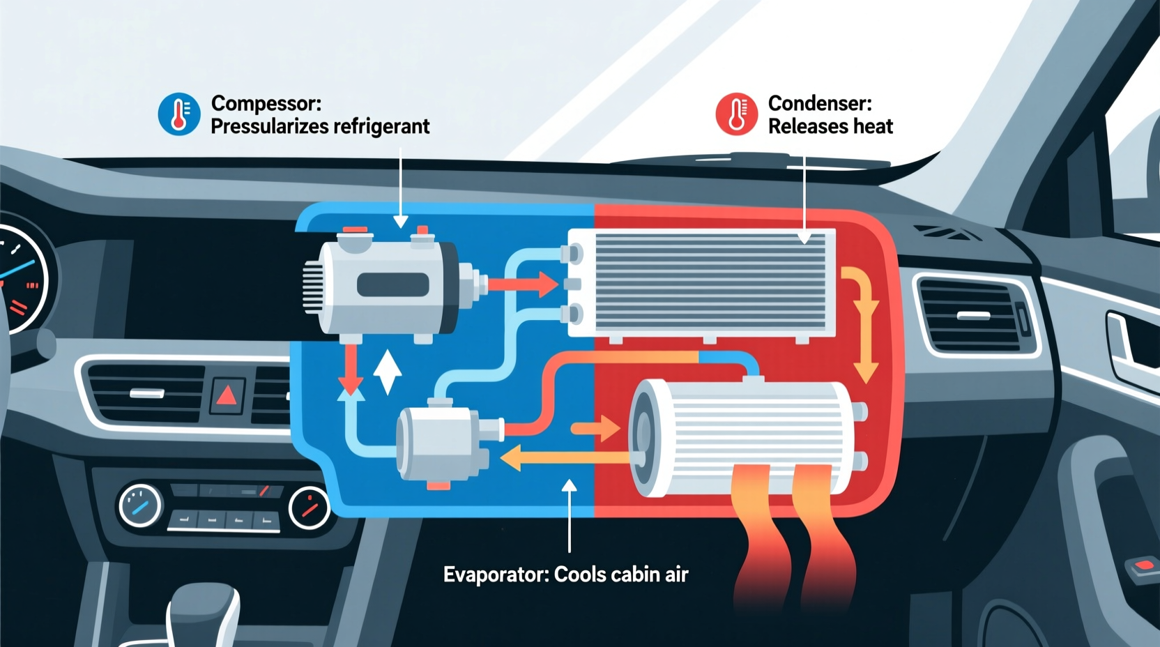 how ac in a car works