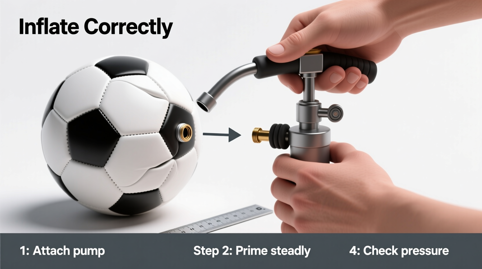 step by step guide how to fill air in a football using a hand pump correctly