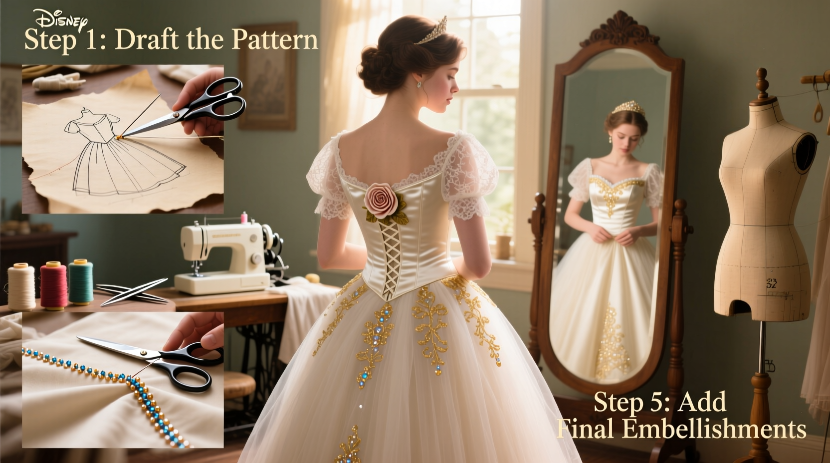 step by step guide to making a beautiful disney princess dress at home