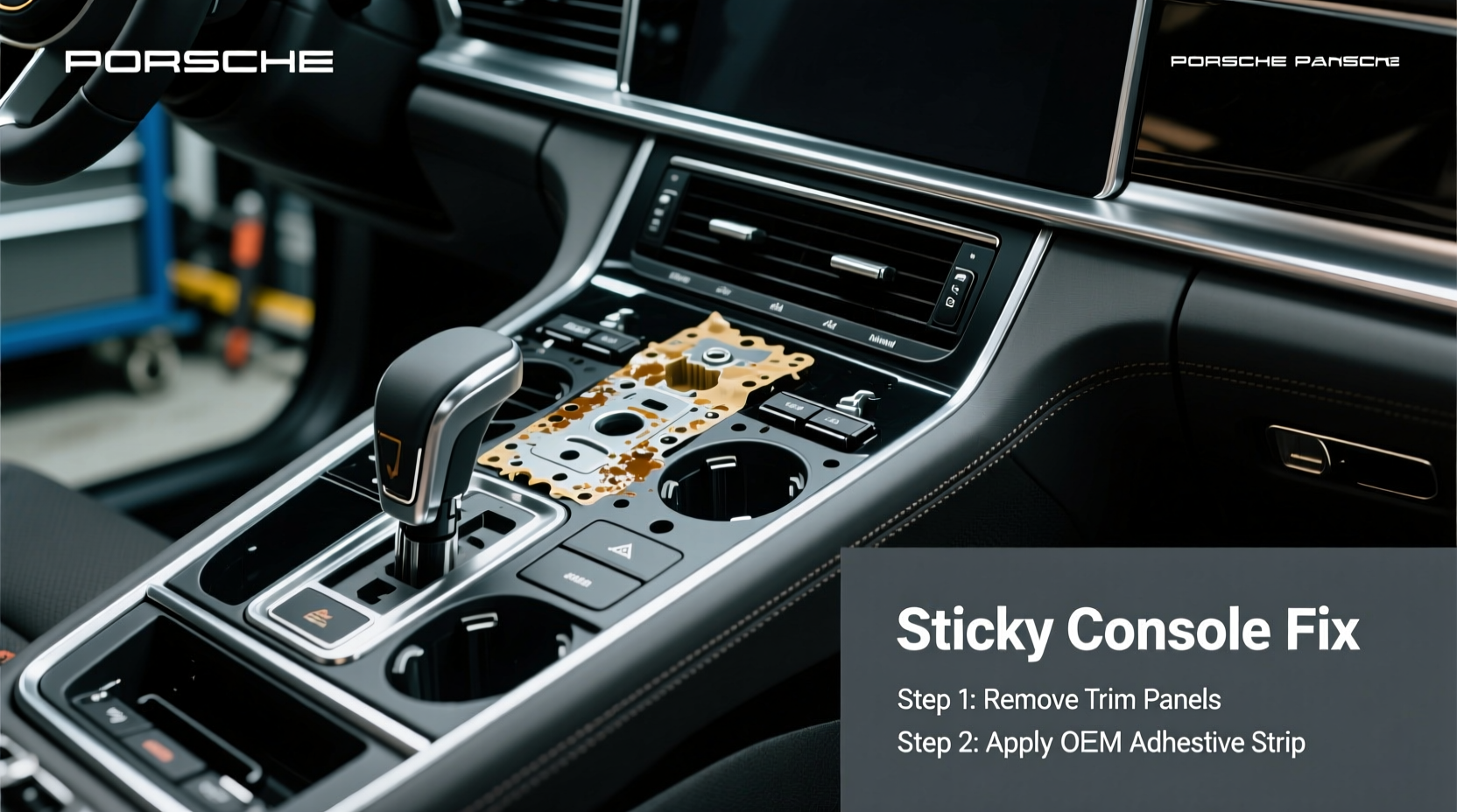 panamera sticky console fix