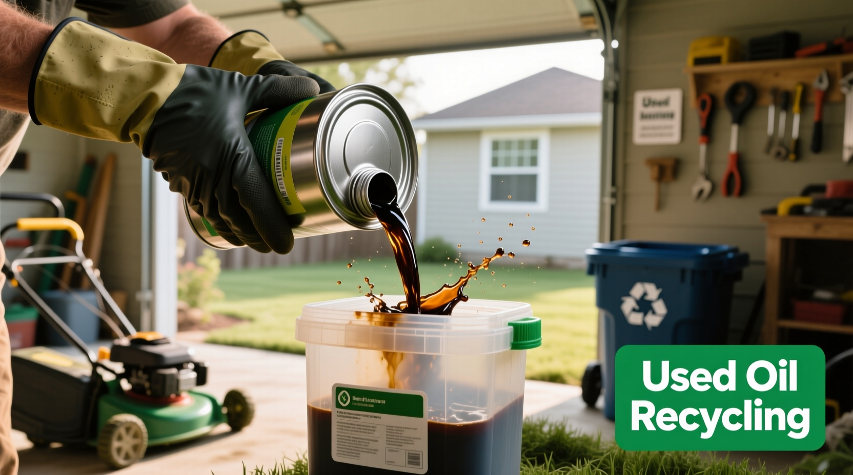 how to dispose of lawn mower oil